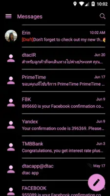 SMS Messages Metallic Pink android App screenshot 3