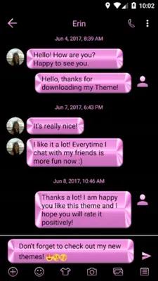 SMS Messages Metallic Pink android App screenshot 4