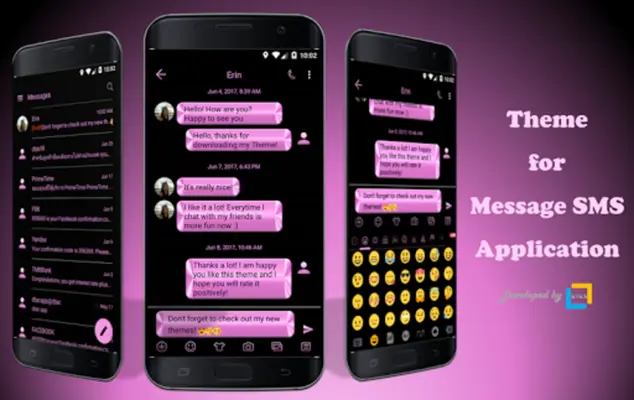 SMS Messages Metallic Pink android App screenshot 5